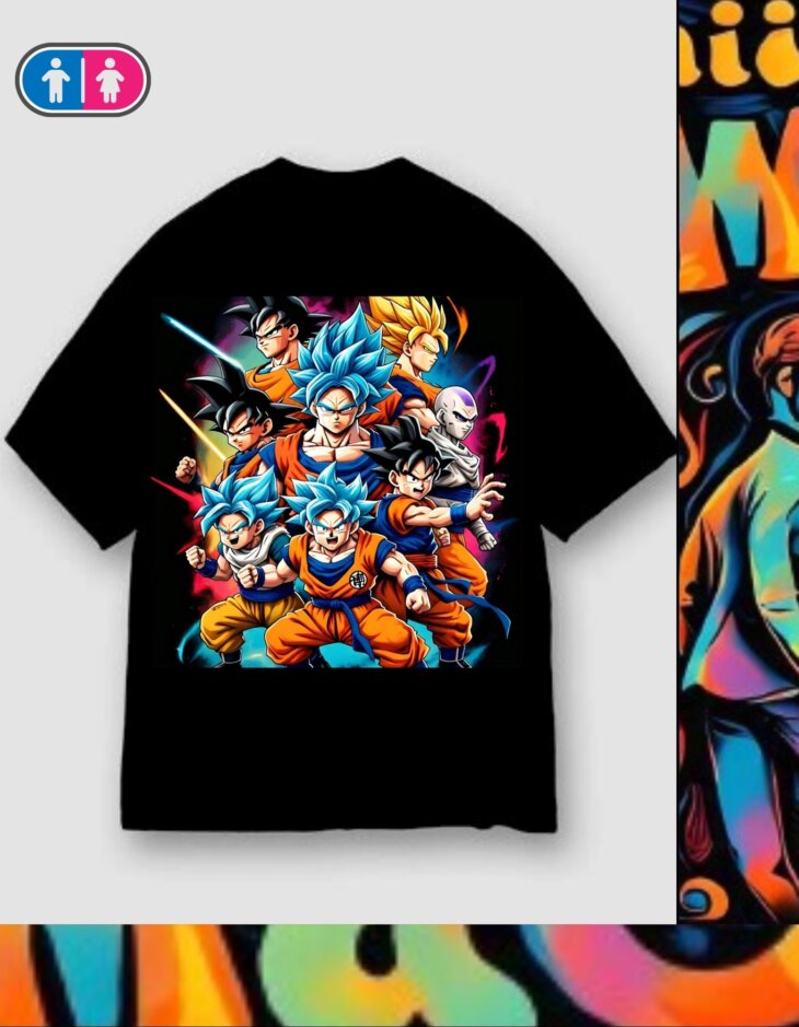 G-mahazon, anime, anime tshirt, black, oversized tshirt, oversized tees under 700, anime, dragon ballz, goku, goku T-shirt