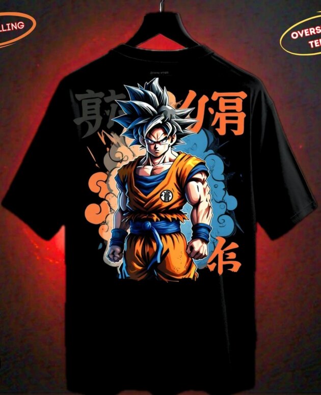 G-mahazon, anime, anime tshirt, anime tees, goku, goku tshirt, dragon bollz, black, black tshirt, oversized tshirt,