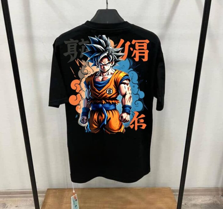 G-mahazon, anime, anime tshirt, anime tees, goku, goku tshirt, dragon bollz, black, black tshirt, oversized tshirt,