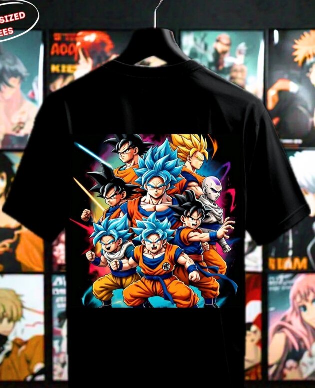 G-mahazon, anime, anime tshirt, black, oversized tshirt, oversized tees under 700, anime, dragon ballz, goku, goku T-shirt