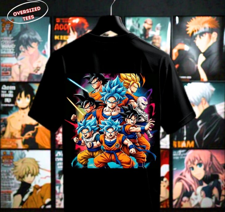 G-mahazon, anime, anime tshirt, black, oversized tshirt, oversized tees under 700, anime, dragon ballz, goku, goku T-shirt