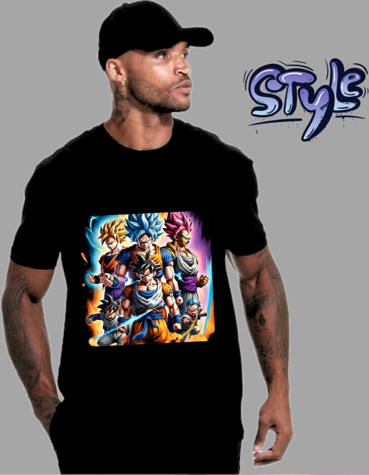 g-mahazon, anime, anime tshirt, black, regularfit tshirt, goku, goku tshirt.