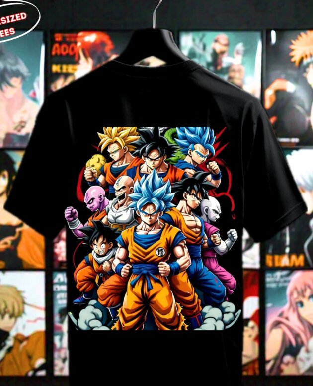 G-mahazon, dragon ballz, tshirt, oversized tees, black, goku, buluma, anime, anime design