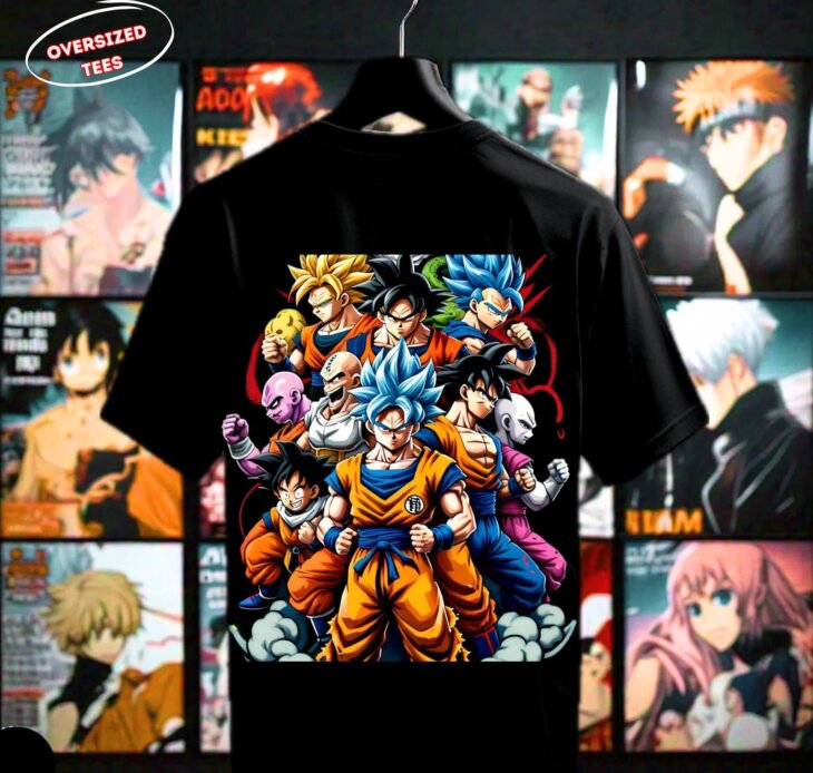 G-mahazon, dragon ballz, tshirt, oversized tees, black, goku, buluma, anime, anime design