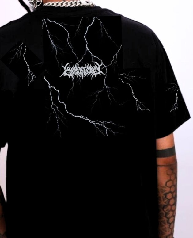 G-MAHAZON, thunder, black, tshirt, tees, clothing, unisex, men, women, black tshirt under 900, oversized tees under 1000