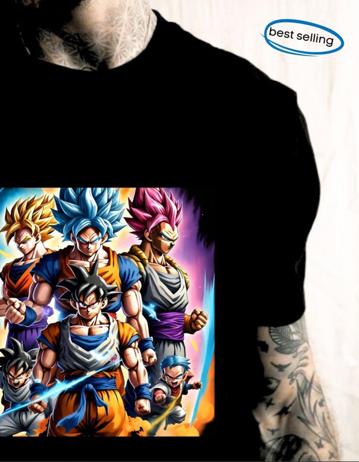 g-mahazon, anime, anime tshirt, black, regularfit tshirt, goku, goku tshirt.