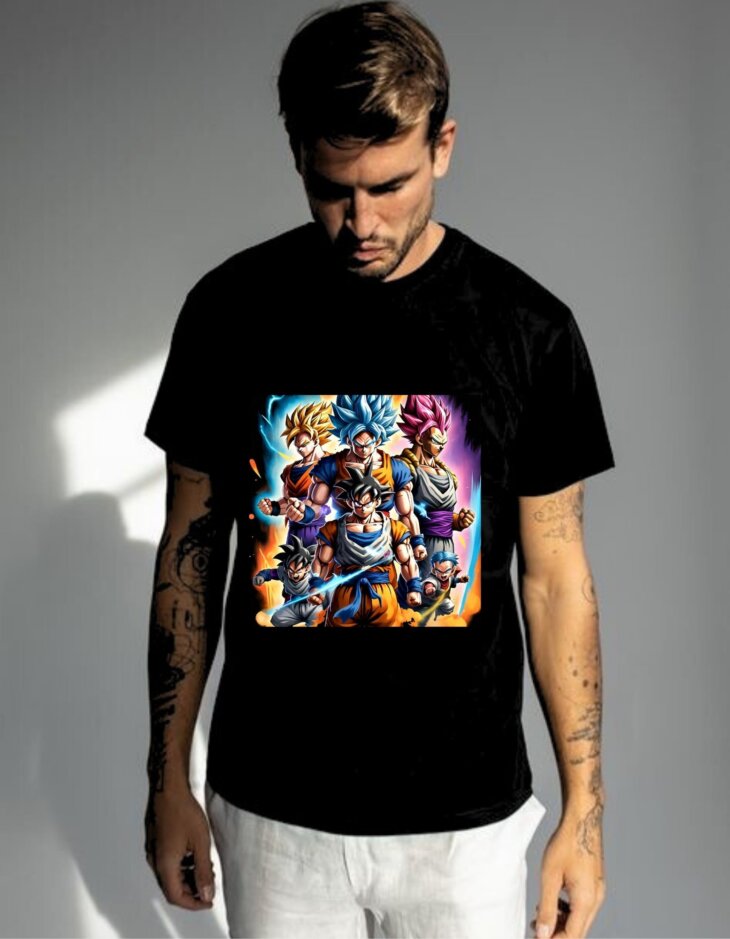 g-mahazon, anime, anime tshirt, black, regularfit tshirt, goku, goku tshirt.