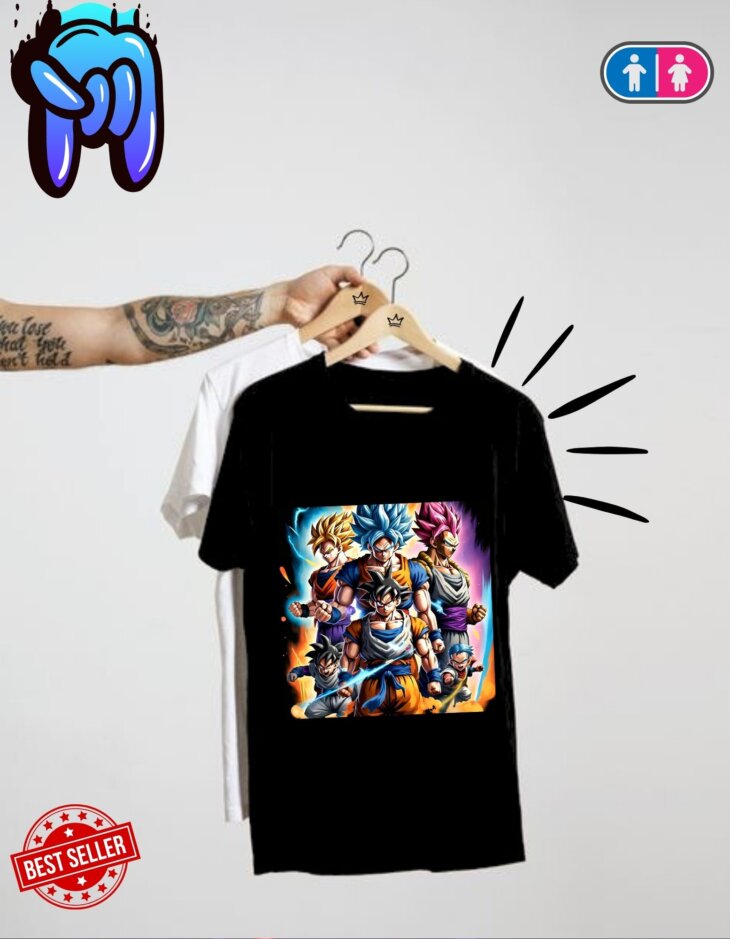 g-mahazon, anime, anime tshirt, black, regularfit tshirt, goku, goku tshirt.