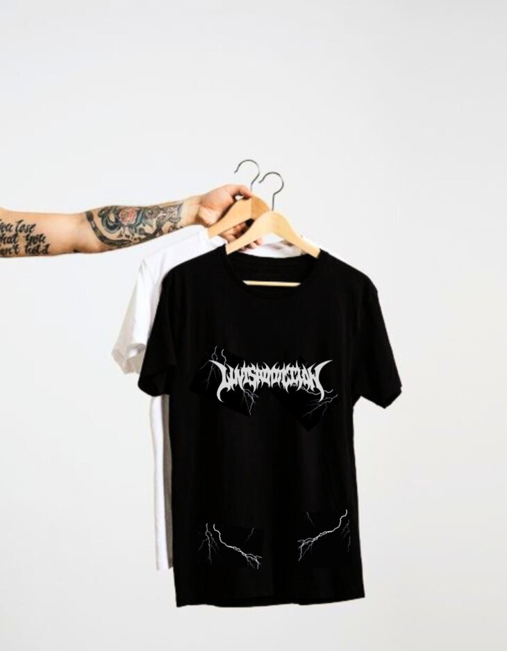 G-MAHAZON, thunder, black, tshirt, tees, clothing, unisex, men, women, black tshirt under 900, oversized tees under 1000