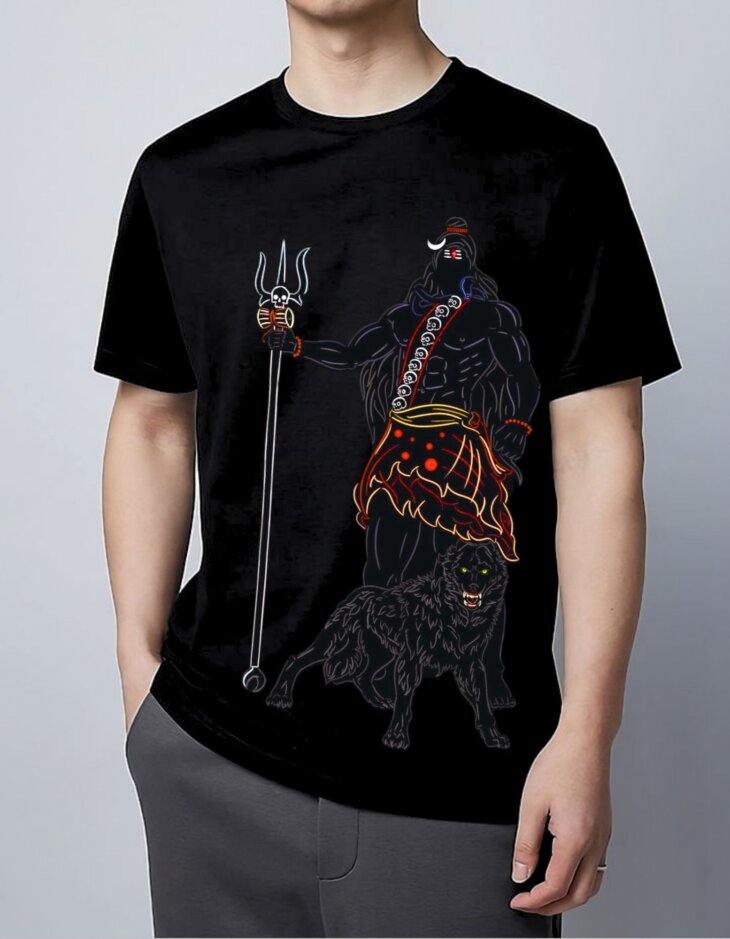 g-mahazon,bholenath, har har mahadev, shiv ji, kedarnath, shivji T-shirt, god T-shirt, mahadev t-shirt, black t-shirt