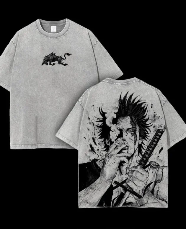 g-mahazon anime t-shirt oversized anime t-shirt grey color oversized t-shirt anime t-shirt